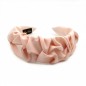 Serre tête satin drapé large 6cm - vieux rose