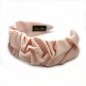 Serre tête satin drapé large 6cm - vieux rose