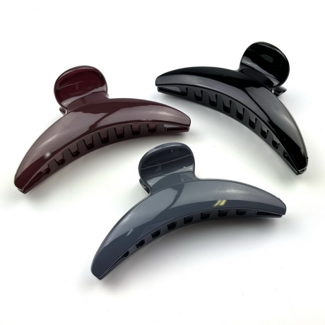 Lot de 3 grande pinces cheveux 11cm - noir bordeaux gris