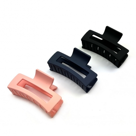 Lot de 3 pinces cheveux mat 7cm - noir marine rose