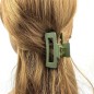 Lot de 3 pinces cheveux mat 7cm - crème moutarde vert