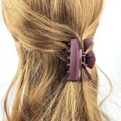 Lot de 3 pinces cheveux mat 6.5cm - noir gris moutarde