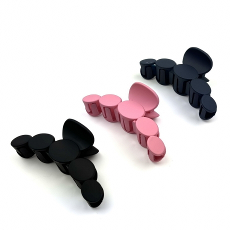 Lot de 3 grande pinces cheveux mat 10cm - noir rose marine