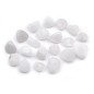20 perles polygonales en quartz - blanc