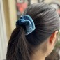 Lot de 2 chouchous velours 8cm - bleu denim Lot de 2 chouchous velours 8cm - bleu denim