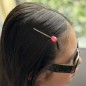 Lot de 2 pinces cheveux antique 5cm avec perle ovale à facette Lot de 2 pinces cheveux antique 5cm avec perle ovale à facette