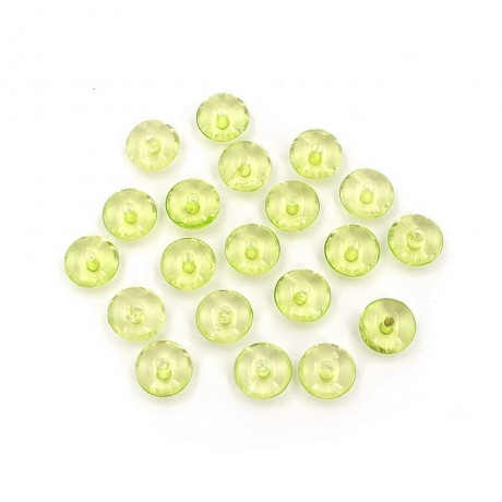 20 perles rondes plates en acrylique 10x5mm - vert