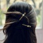 2 pinces cheveux crocodile antique 4.5cm avec perle à facette