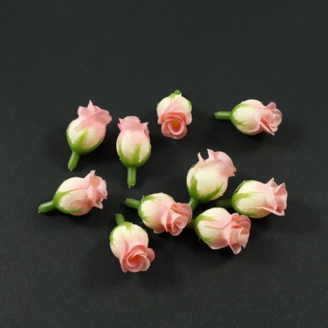 Lot de 10 fleurs roses bouton de rose sans tige - rose