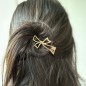 Pince cheveux noeud 6cm - doré