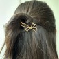 Pince cheveux noeud 6cm - doré