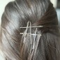 Pince cheveux fantaisie quadrillage 5cm - argenté