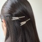 Pince cheveux fantaisie 5cm - argenté