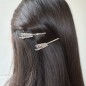 Pince cheveux fantaisie 5cm - argenté