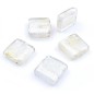 5 perles carré craquelé en verre 20mmx20mm - blanc