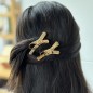 Pince cheveux 6cm noeud - doré