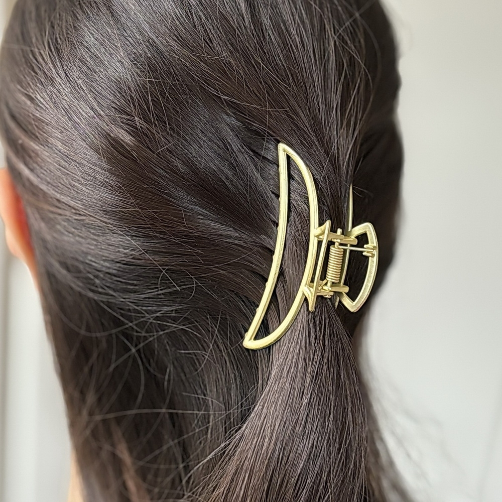 Pince cheveux métal 7.5cm - doré mat