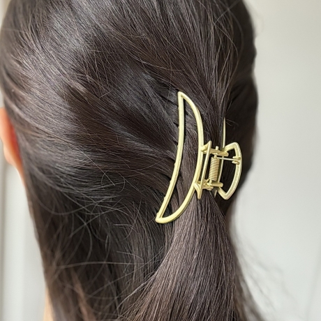 Pince cheveux métal 7.5cm - doré mat
