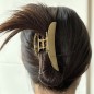 Grande pince cheveux design croissant de lune 11cm - doré brillant