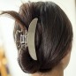 Grande pince cheveux désign croissant de lune 11cm - argent mat Grande pince cheveux désign croissant de lune 11cm - argent mat