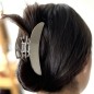 Grande pince cheveux désign croissant de lune 11cm - argent mat Grande pince cheveux désign croissant de lune 11cm - argent mat