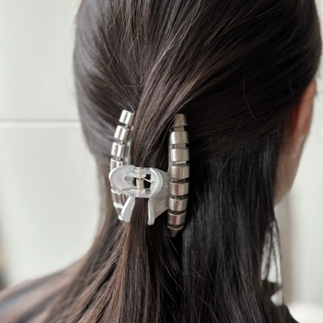 Pince cheveux design 8cm - argenté