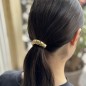 Elastique cheveux cabochon métal souple - argenté