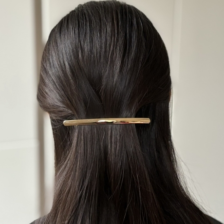Barrette cheveux métal longue 10.5cm - doré