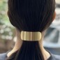 Barrette cheveux queue de cheval 7cm, métal brossé - doré