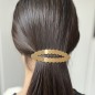 Barrette cheveux ovale dentelée 8.7cm, métal brossé - doré Barrette cheveux ovale dentelée 8.7cm, métal brossé - doré