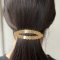 Barrette cheveux ovale dentelée 8.7cm, métal brossé - doré Barrette cheveux ovale dentelée 8.7cm, métal brossé - doré