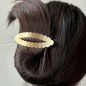 Barrette cheveux ovale dentelée 8.7cm, métal brossé - doré Barrette cheveux ovale dentelée 8.7cm, métal brossé - doré