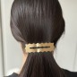Barrette cheveux rectangulaire dentelée 8.7cm, métal brossé - doré Barrette cheveux rectangulaire dentelée 8.7cm, métal brossé - doré