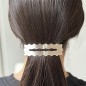 Barrette cheveux rectangulaire dentelée 8.7cm, métal brossé - argenté