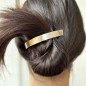 Barrette cheveux incurvée, en métal brossé 10cm, bicolore doré argenté Barrette cheveux incurvée, en métal brossé 10cm, bicolore doré argenté