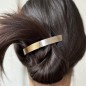 Barrette cheveux incurvée, en métal brossé 10cm, bicolore doré argenté Barrette cheveux incurvée, en métal brossé 10cm, bicolore doré argenté