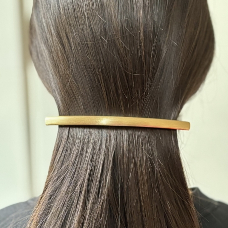 Barrette cheveux longue en métal brossé 12.6cm - doré