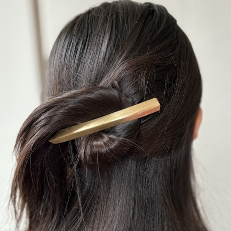 Barrette cheveux métal brossé 11.5cm - doré