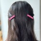 Lot de 2 pinces cheveux crocodile strass 4.8cm - camel