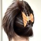 Pince à cheveux Fait main 8cm motif corne - jaune moutarde Pince à cheveux Fait main 8cm motif corne - jaune moutarde
