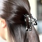 Pince cheveux 7cm motif écaille de tortue - noir blanc Pince cheveux 7cm motif écaille de tortue - noir blanc