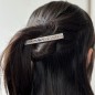 Barrette cheveux longue 9.5cm chaine strass blanc - noir Barrette cheveux longue 9.5cm chaine strass blanc - noir