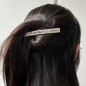 Barrette cheveux longue 9.5cm chaine strass blanc - noir Barrette cheveux longue 9.5cm chaine strass blanc - noir