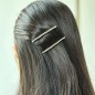 Pince cheveux lisette fine motif torsadé et perles rondes 6.5cm argenté