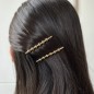 Pince cheveux lisette fine avec boules doré 6.5cm Pince cheveux lisette fine avec boules doré 6.5cm