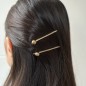 Pince cheveux, barrette cheveux avec boules en métal doré 7cm Pince cheveux, barrette cheveux avec boules en métal doré 7cm