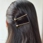 Pince cheveux, barrette cheveux avec boules en métal doré 7cm Pince cheveux, barrette cheveux avec boules en métal doré 7cm