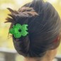 Lot de 2 pinces cheveux crabe fleur - jaune