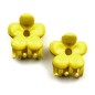 Lot de 2 pinces cheveux crabe fleur - jaune