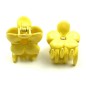 Lot de 2 pinces cheveux crabe fleur - jaune